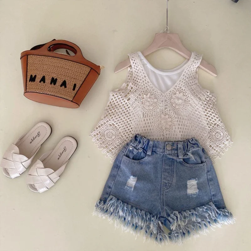 Детски летен комплект за момиче "Denim" - Image 2